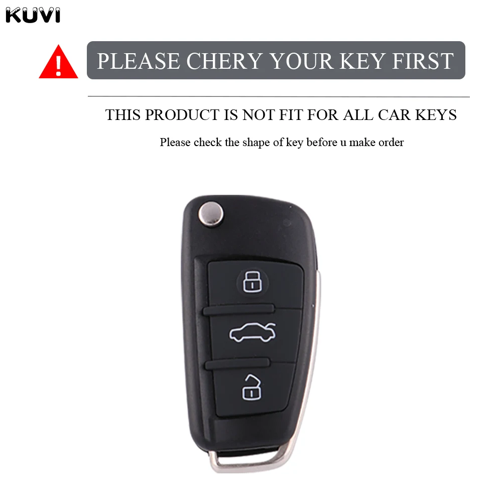 Custodia per chiave auto in stile ABS in fibra di carbonio per Audi A1 A3 A4 8P 8L 8V A5 B6 B7 A6 A7 C5 C6 Q3 Q5 Q7 4F S3 S4 S6 RS3 TT Shell Fob