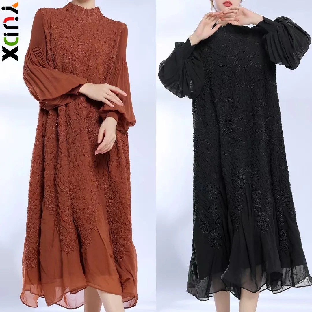 yudx-vestido-plisado-bordado-miyake-para-mujer-falda-holgada-de-cuello-medio-alto-talla-grande-2023
