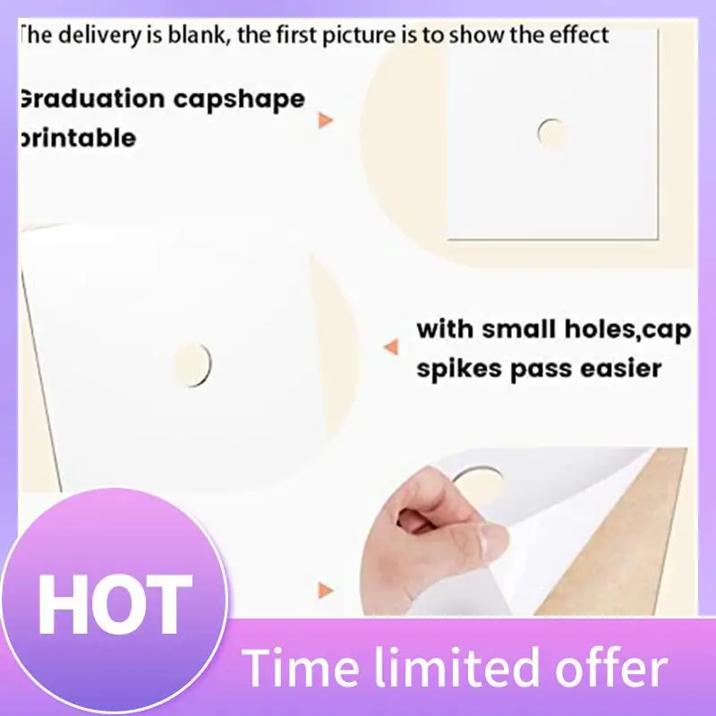 

ABFN-Sublimation Blanks Graduation Topper Heat Transfer Plate, MDF Adhesive Grad Hat Topper Decorations For Party Supplies