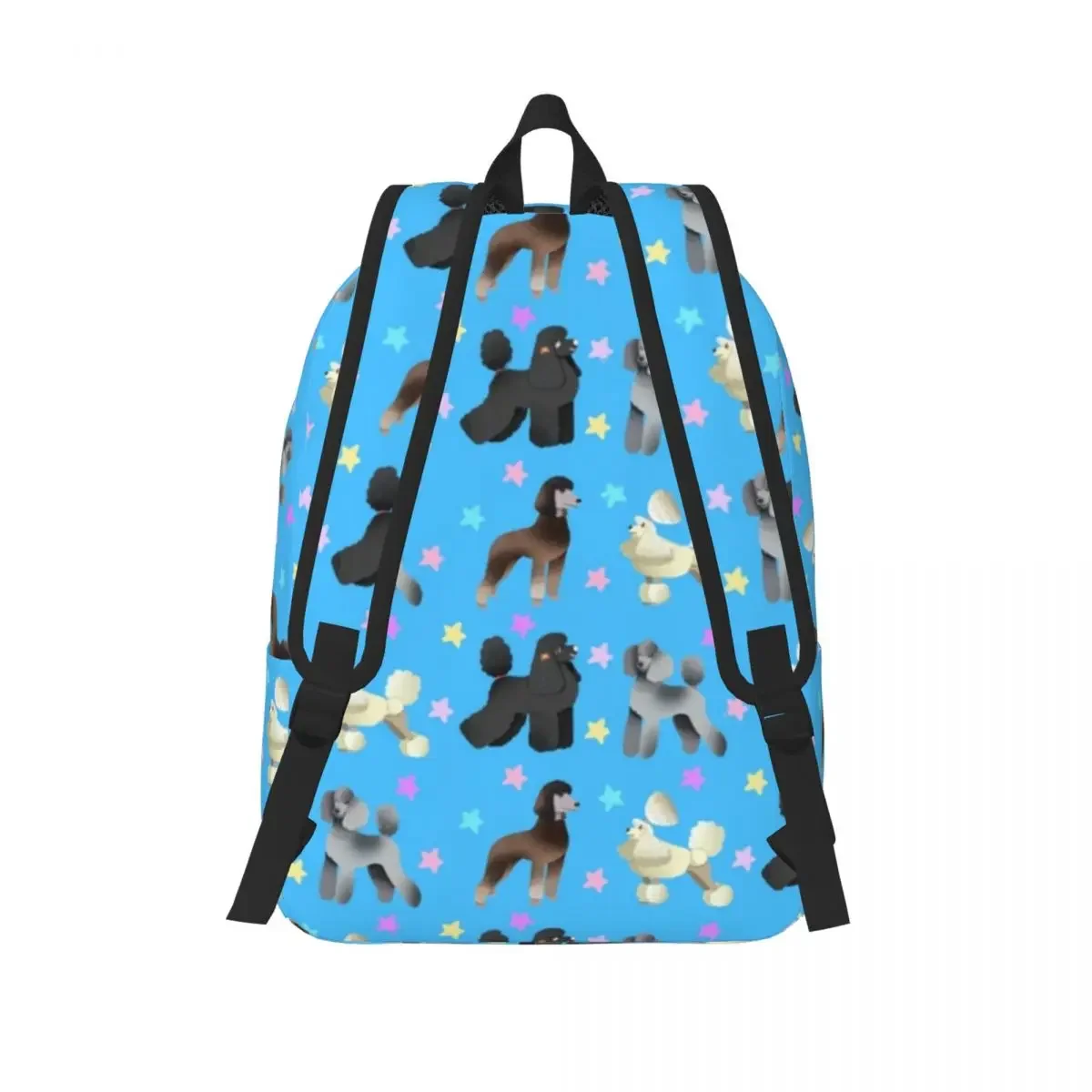 Poodle Dogs Cute Brown And Blue Backpack Middle High College School Student Book Bags Teens Daypack Durable