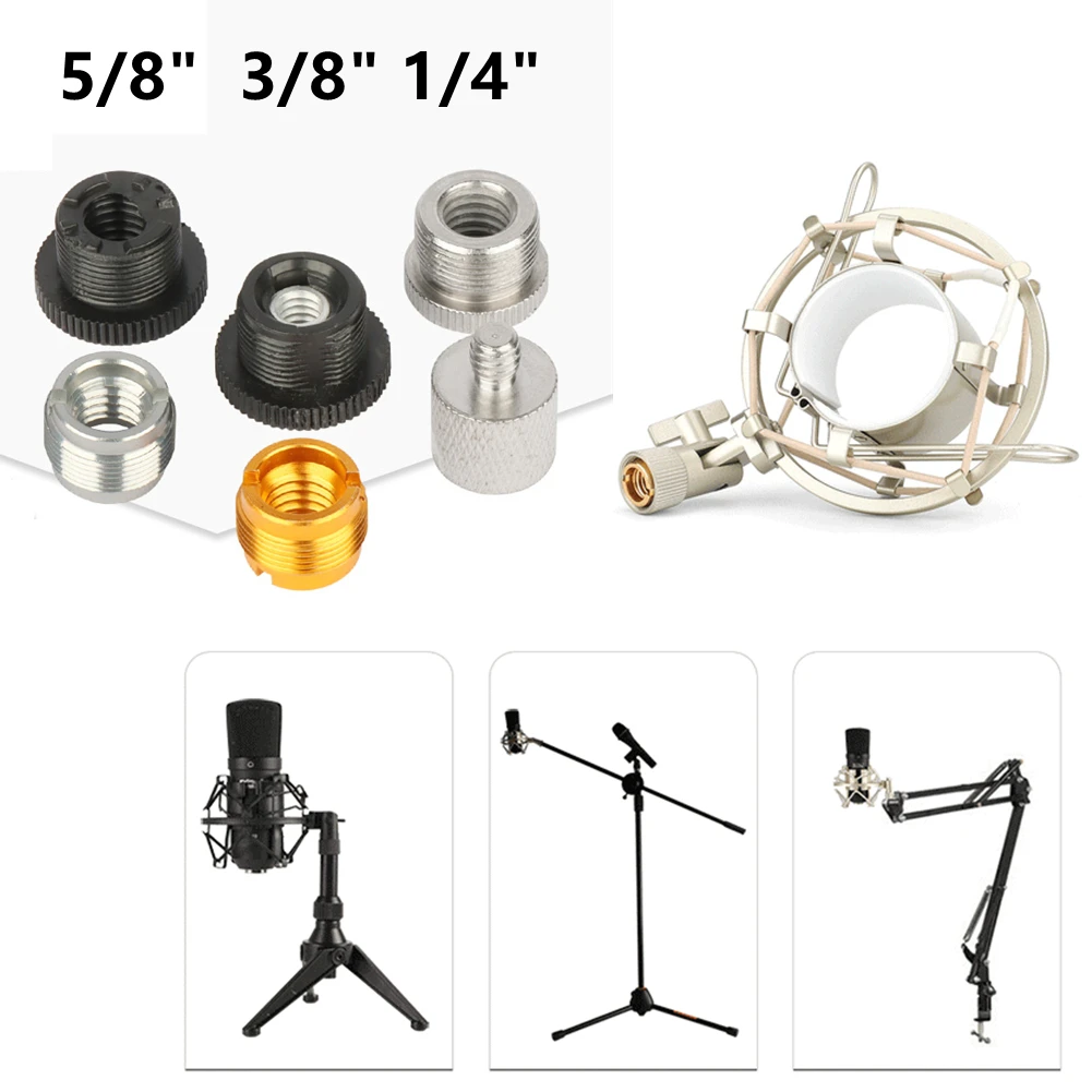 

New 5/8Male To 3/8 1/4Female Threaded Screw Mic Stand Clip Mount Adapter Accessories Microphone Stand Adapter