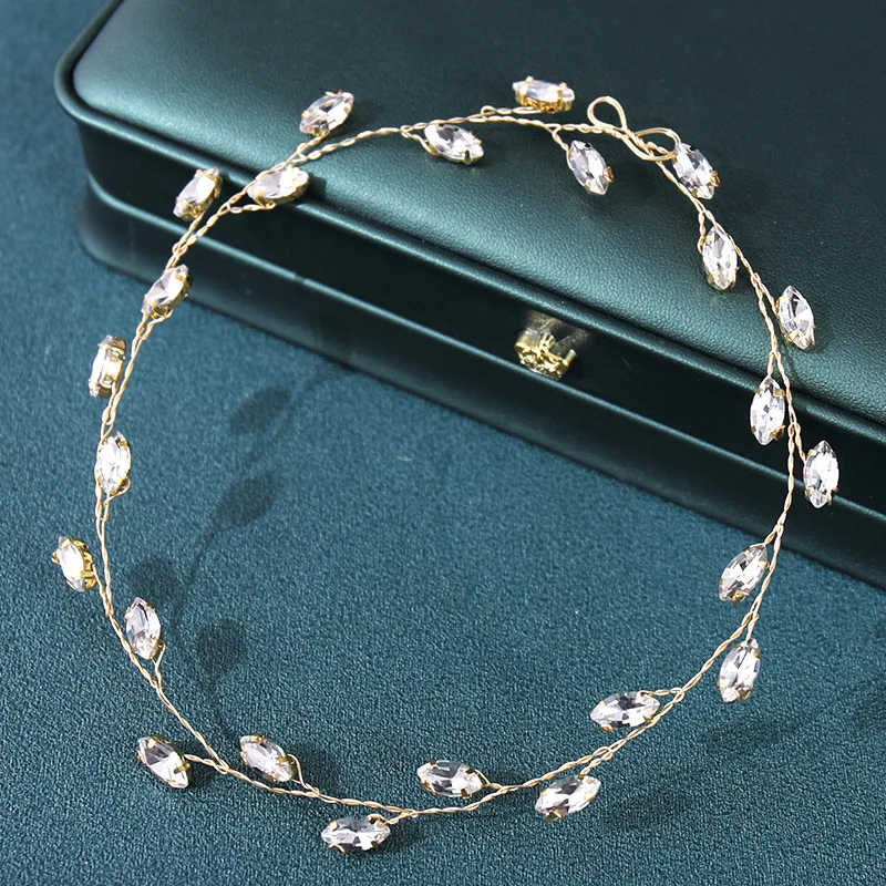 Crystal Rhinestone Headbands Tiaras Hairbands For Women Bride Bridal Party Wedding Hair Accessories Jewelry Vine Band Headband