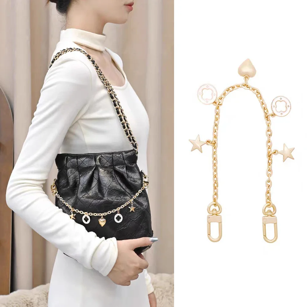 HOLIN Wallet Chain New Versatile and Stylish Rhinestone Bag One-Shoulder Acessories Decorative Gold Chain for Women