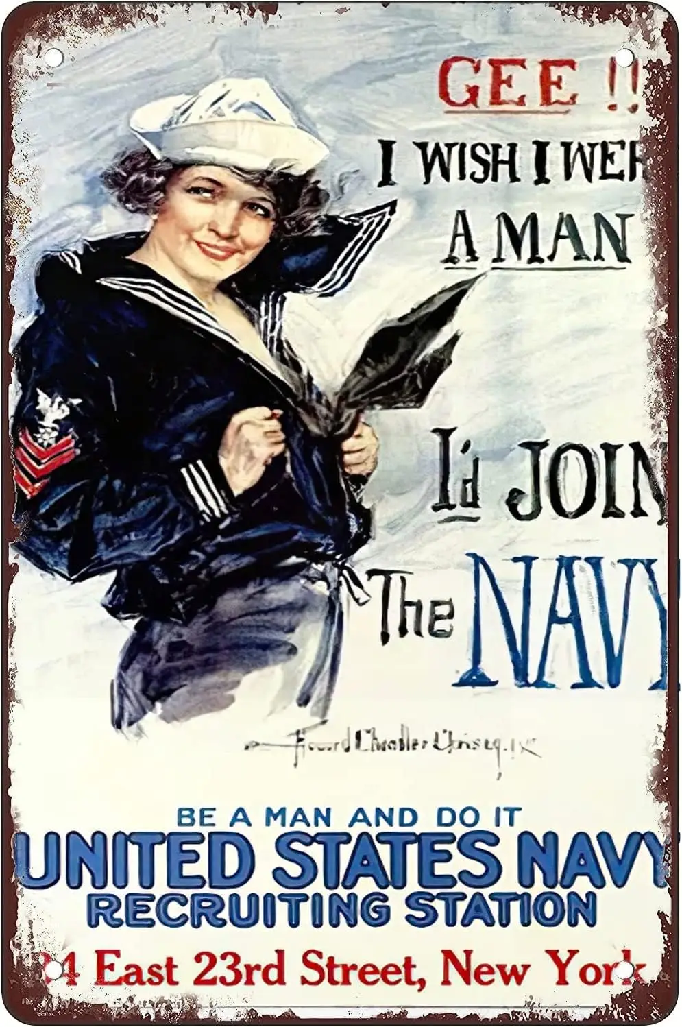 Metal Sign us Navy Recruitment Poster Tin Signs Wall Decor Fun Decoration for Home Kitchen Bar Vintage Retro Plaque Posters sign