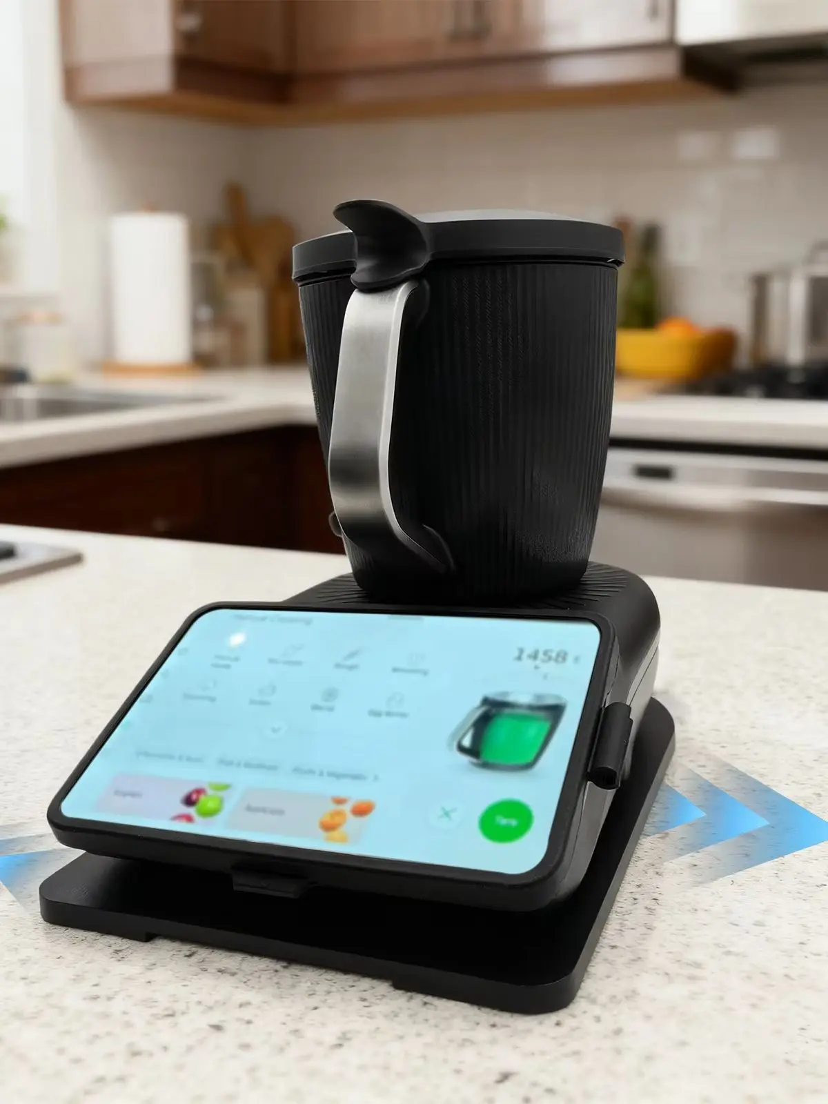 Gleitbrett für Thermomix TM7, Gewichtsfunktionssicherer Geräte-Slider mit Rädern und Fingergriff