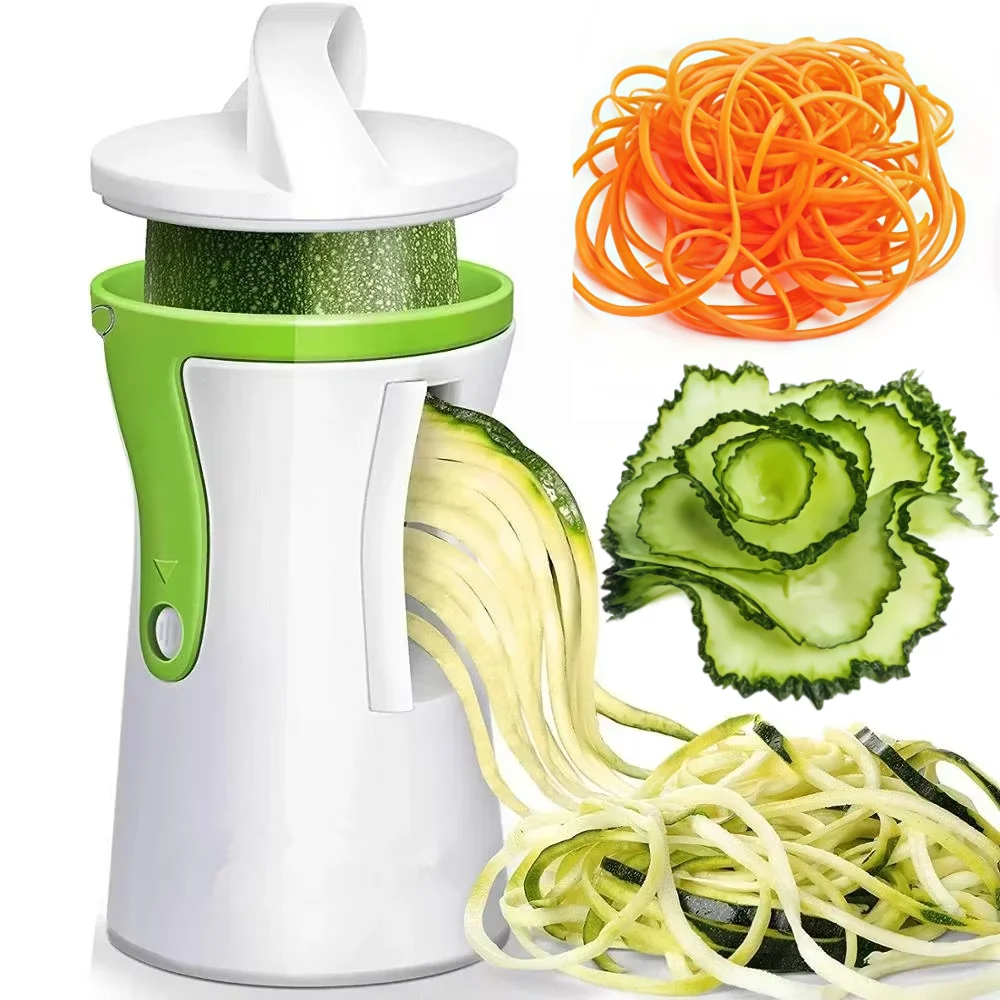 Multifunctional Handheld Spiral Knife Vegetable and Fruit Slicer Adjustable Shredder Funnel Vegetable Shredder Kitchen Tool