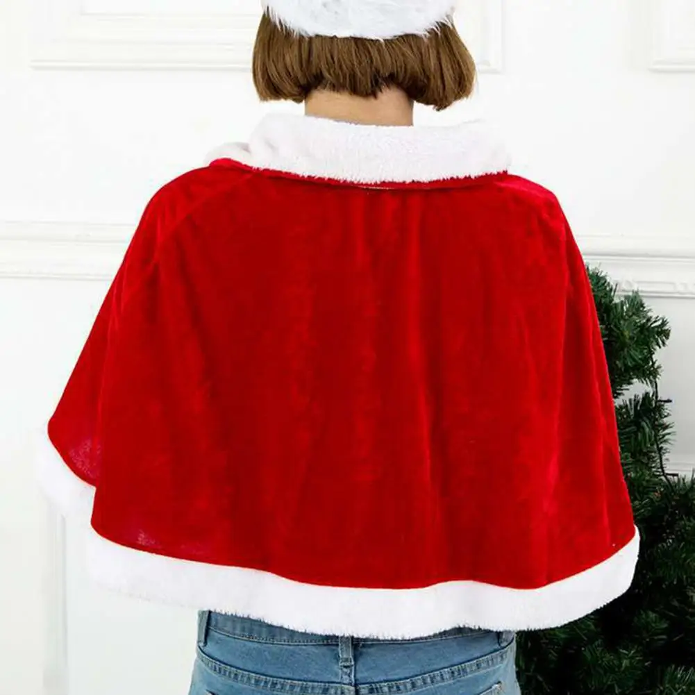 Santa Claus Shawl Hooded Lace Up New Year Cosplay Costume Adults Kids Christmas Xmas Cloak Cape Wrap Shawl Christmas Decoration