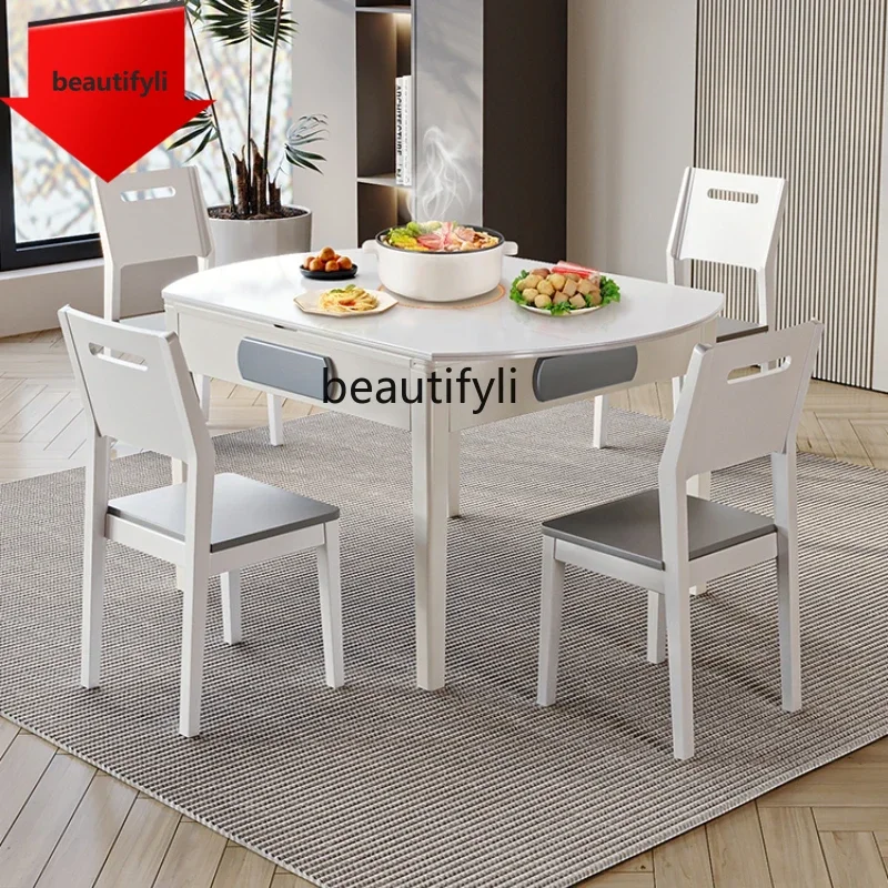 

a44 Машина для маджонга Автоматический бытовой стол для маджонга Обеденный стол из массива дерева Встроенный многофункциональный обеденный стол двойного назначения