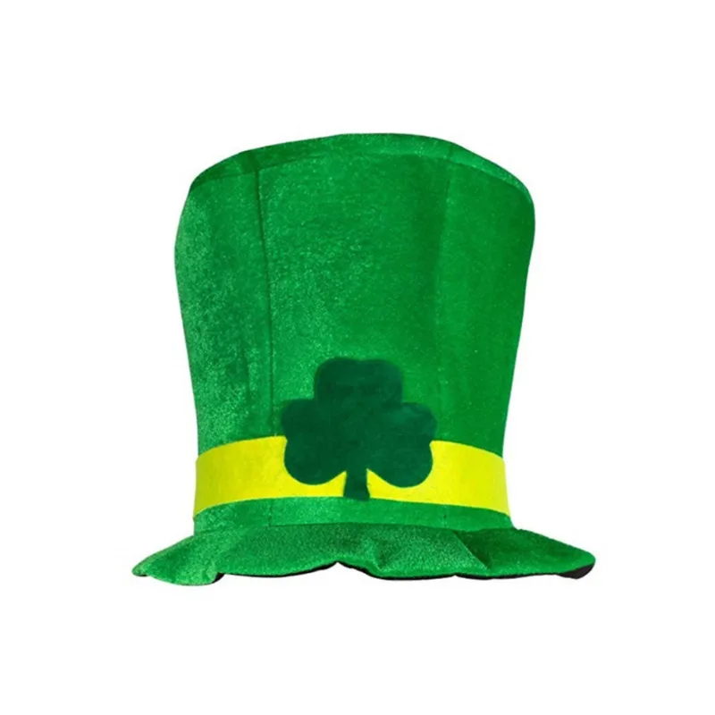 PESENAR St. Patrick's Day hat Irish Leprechaun pants hat flashing shamrock necklace and lit glasses outfit party supplies