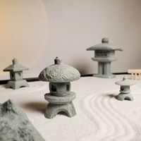 Miniature Sand Stone Tower Ornaments, Lantern Figurines, Fairy Garden, Bonsai Rockery, Terrarium, Room Decor