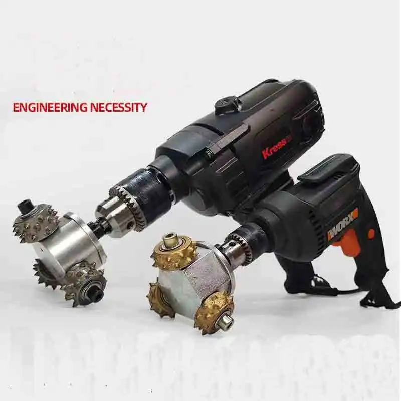 Multifunction Electric pick all-in-one type smashing hammer head concrete/bridge beating tool 3-head alloy wheel chisel machine