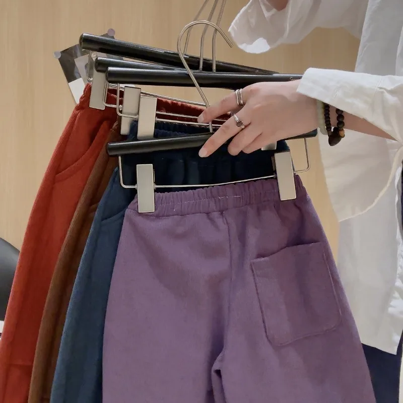 Kinder Mädchen Cordhose BELLBELL Herbst 2-12 Jahre Kinder Mädchen Blütenknospenhose Kleinkind Baby Mädchen Hose mit elastischem Bund, gerade geschnitten – Detail 3
