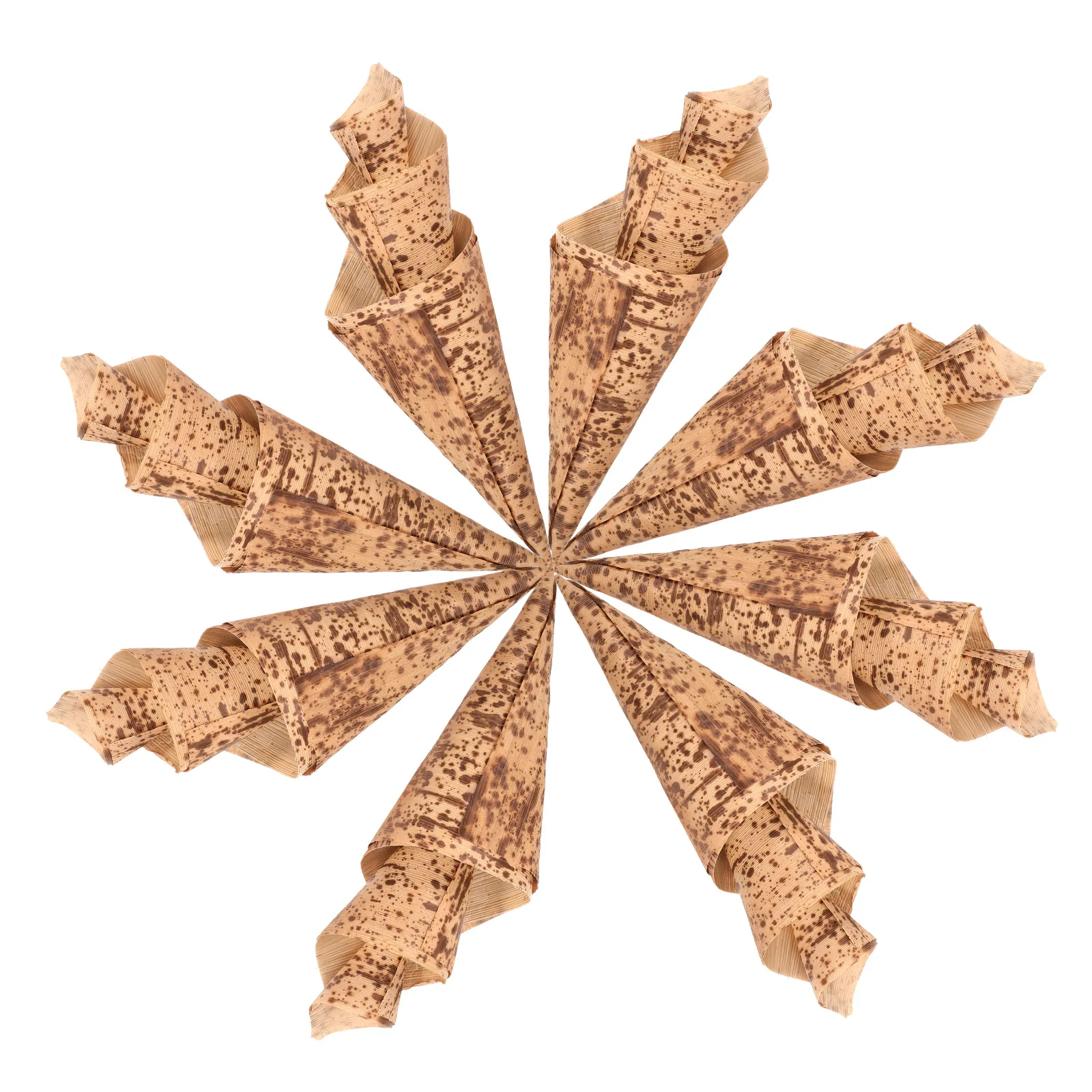 

30 Pcs Ice Cream Cone Packaging Container Holder Bamboo Plates Disposable Platter Dessert Trays for Serving Food Ornaments