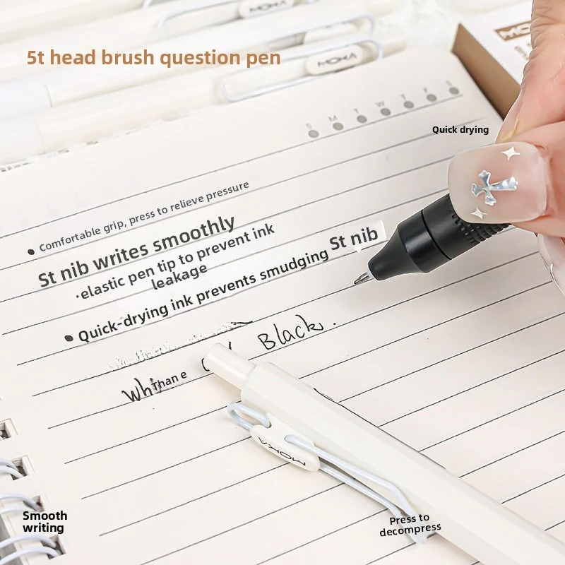 Kreativer Druckstift, Signaturstift, schwarzer Stift, Studentenbedarf, schnell trocknender Stift, Schreibwaren – Detail 3