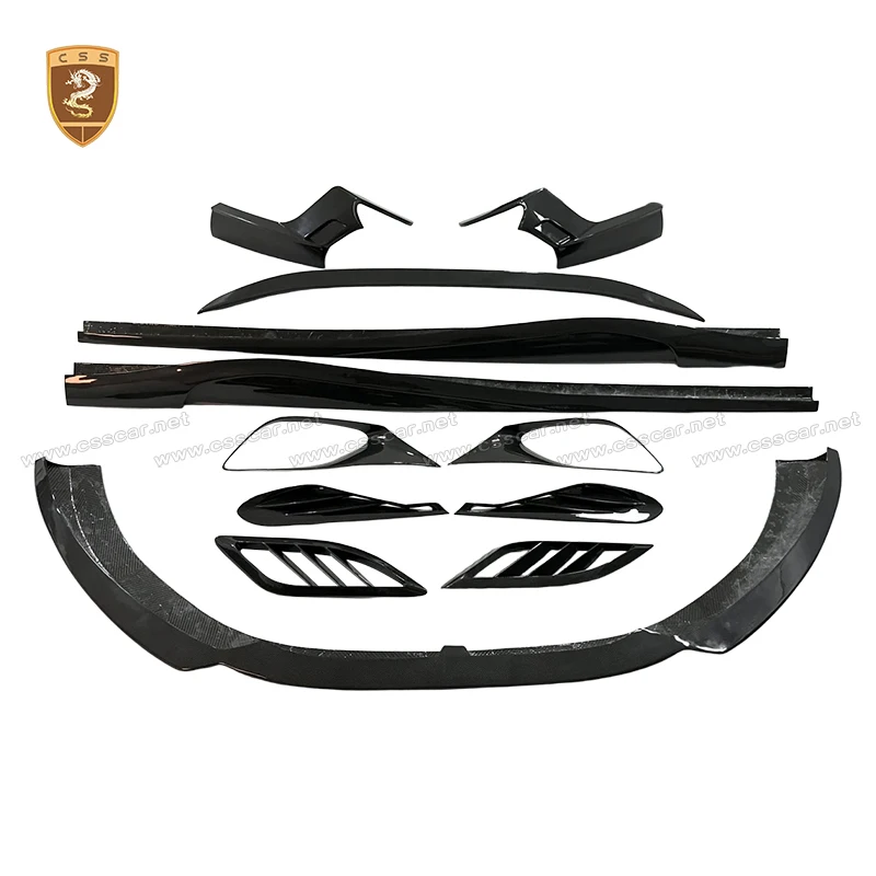 for Ferrari Portofino M Bodykits Novi Style Dry Carbon Fiber Fender Vents Front Diffuse Side Skirt Engine Hood Air Outlet Trims