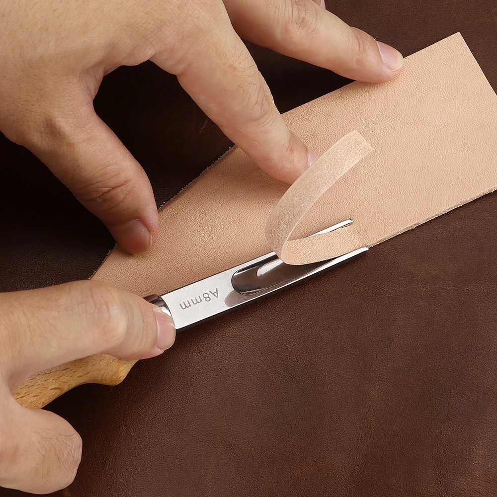 4/6/8mm Leather Edge Beveler Tool French Skiver Wide Mouth Leather Edge Bevelers Skiving Trimmer DIY Leather Craft Tools