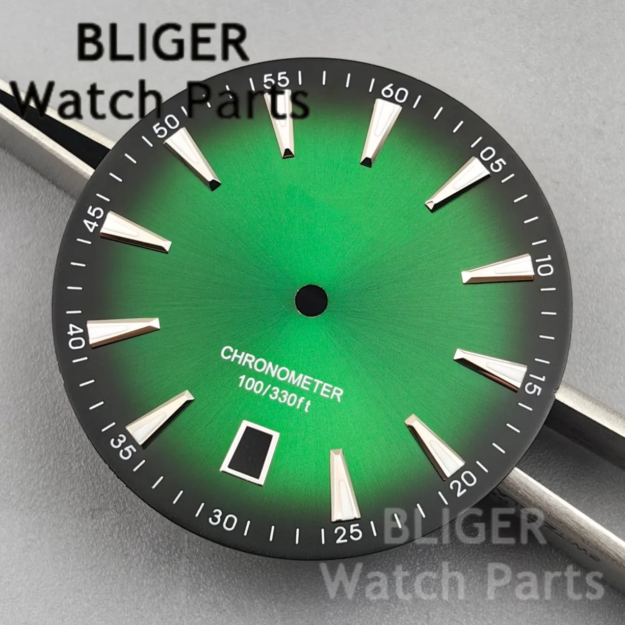 BLIGER Sterile 33.5mm Sunberst Orologio Quadrante Lancette Imposta Luminoso Calendario alle 6 Per NH35 NH36 Movimento Orologio Parti di Ricambio