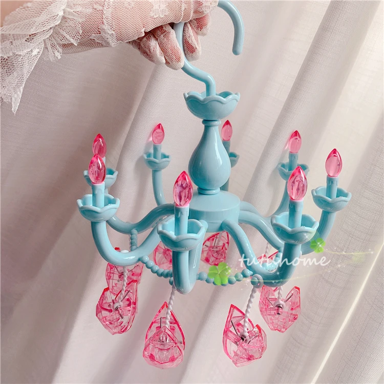 Cute chandelier modeling macaroon color girl heart clothes rack dormitory