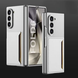 Leather Wallet with Card Holder Phone Case for Samsung Galaxy Z Fold 6 Z Fold6 Fall Prevention Protective Stand Cover