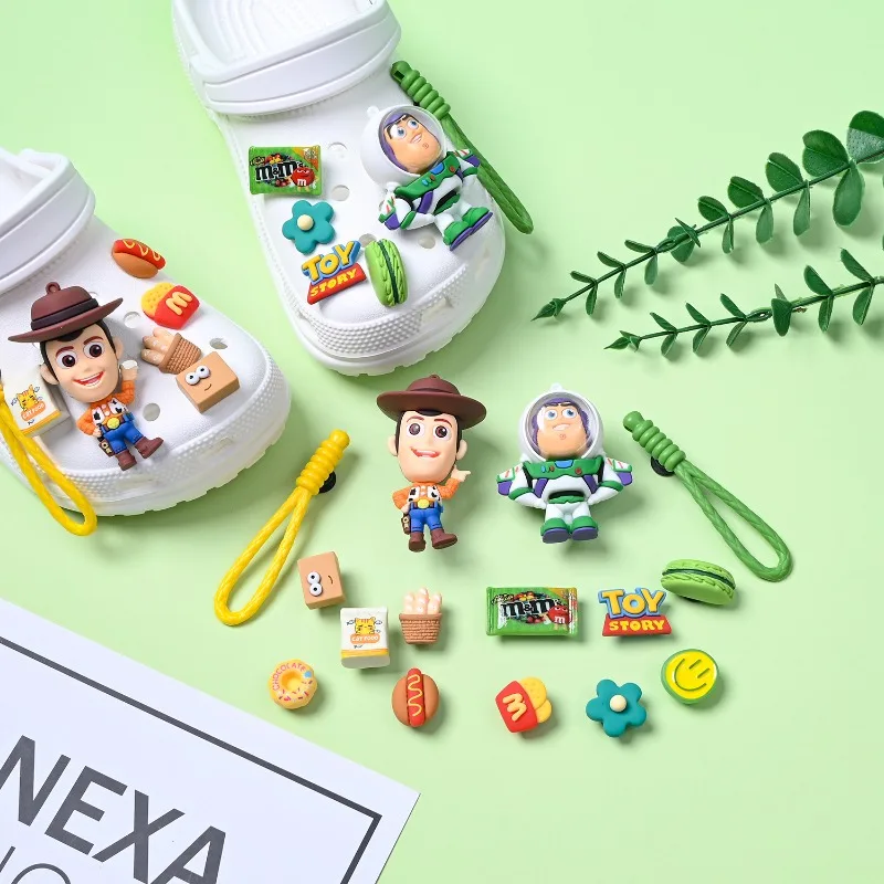 

Potdemiel мультфильм Базз Лайтер и Вуди пряжка для обуви Дисней украшения для обуви подвески сандалии сабо аксессуары рождественские подарки