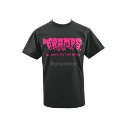 Mens Psychobilly T Shirt The Cramps Bad Music For Bad People Garage Punk Pink