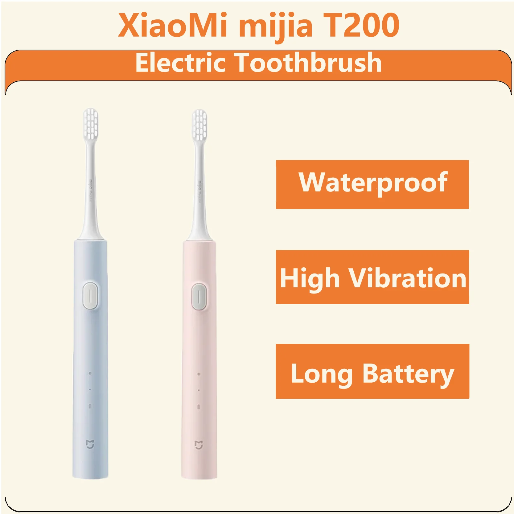 

Электрическая зубная щетка Xiaomi mijia T200 Sonic Type-C с зарядкой IPX7, водонепроницаемая антибактериальная щетина, оригинальная зубная щетка Xiaomi