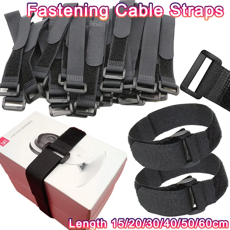 

5/10 шт. многоразовые крепежные кабельные ремни с крючками и петлями, кабельные стяжки, нейлоновая регулируемая застежка, длина ремня 15-60 см