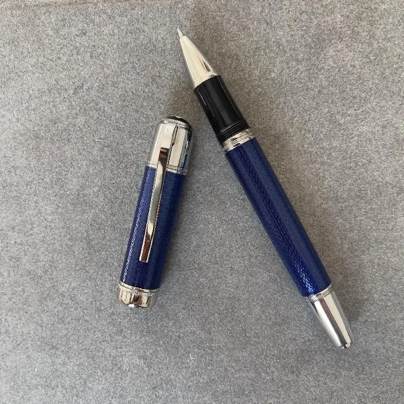 

New Ocean Blue Fountain Pen Rollerball Ballpoint Pen Stationery Unique Writing Gifts Office Heavy Metal Holder