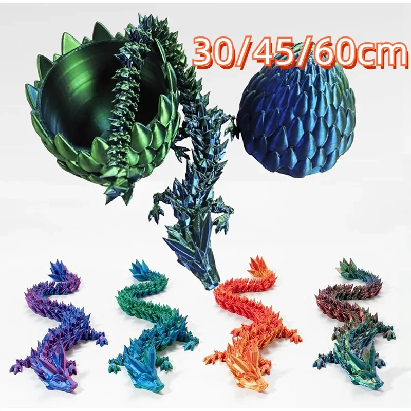 Rotatable Dragon 3d Articulated Perfect Radiant Printed Crystal Fidget Toy Dragon Antistress And Dazzling Colors 30/45/60 Cm