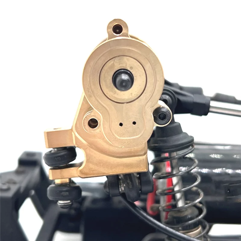AS96-RC Car Upgrade Brass Front Axle Steering Cup + Gear Cover Kit For 1/10 YK4107 RC Car Upgrade Accessories