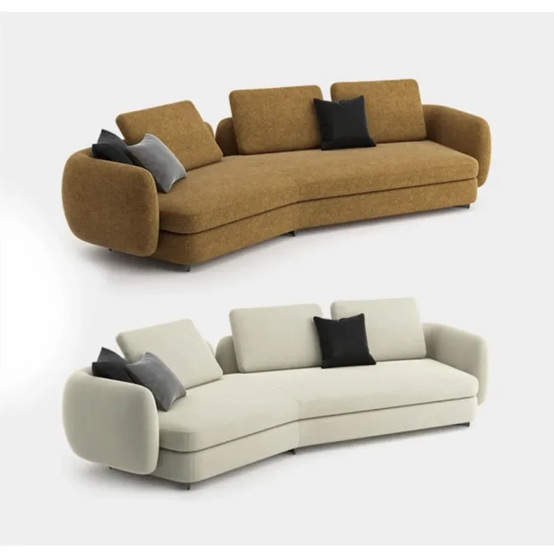 Cream style, Nordic minimalist Internet celebrity models, large villas, living room lamb wool sofa