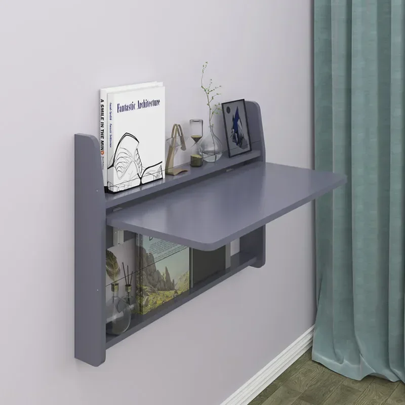 Small Family Household Wall Hanging Folding Table Expansion Dining Table Multi-functional School Computer Table Storage Rack