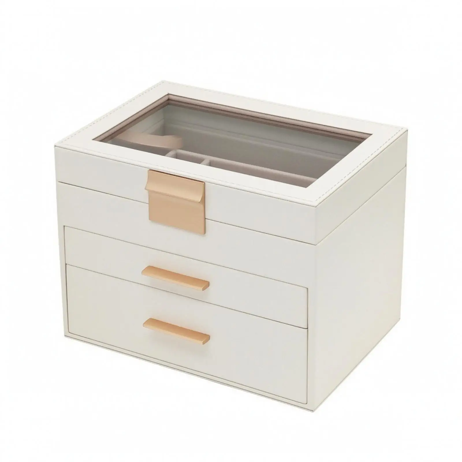 Jewelry Box with Drawers Compact Band Holder Rectangular for Vanity