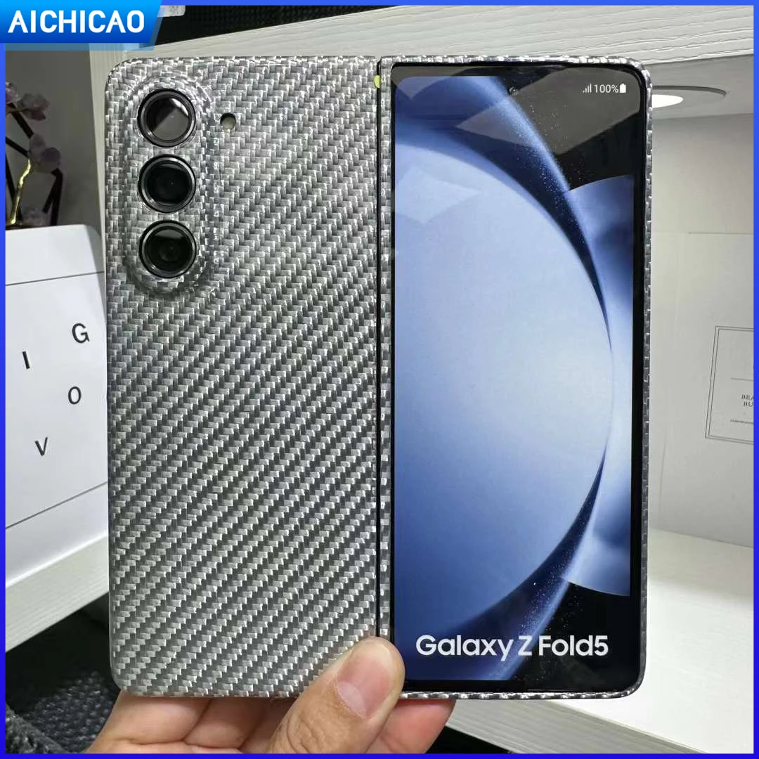 

ACC-Carbon Real Carbon Fiber Phone Case For Samsung Galaxy Z Fold 5 Aramid Fiber Anti-Fall Busines Cover Galaxy Z Fold 4 Shell