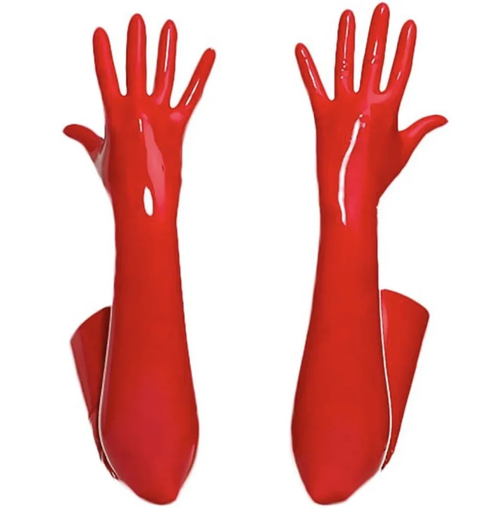 Women Sexy Faux Leather Gloves Wet Look PVC Shiny Latex Long Gloves Mitten Clubwear Cosplay Stage Costume Accessories