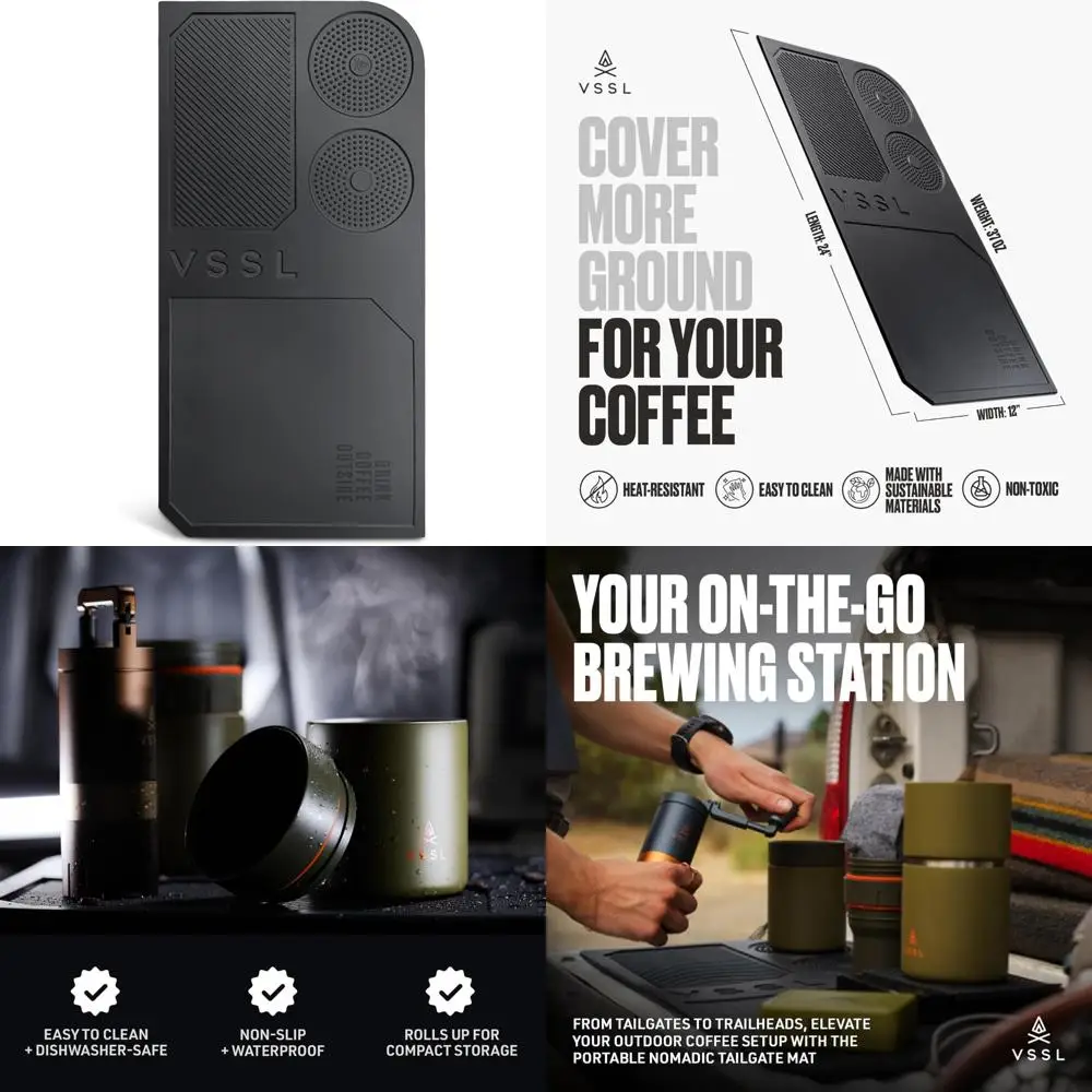 

Силиконовый дорожный коврик для кофе — нескользящий, термостойкий коврик для столовых приборов для приключений на открытом воздухе и кемпинга