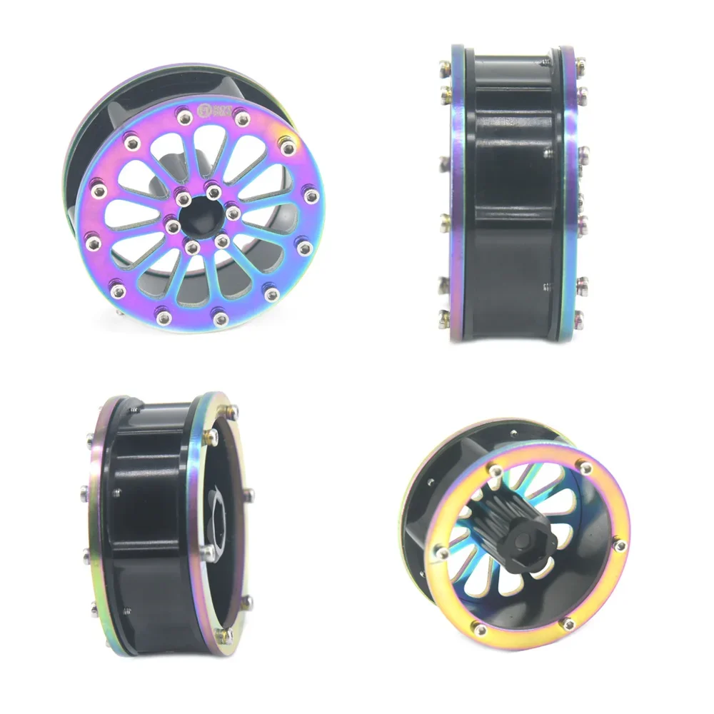 

Алюминиевые колеса Hot Team 1,8 дюйма, ослепительный цвет, обод колеса с бусинами для осевого SCX24 AX24 1/24, 4 шт./компл.