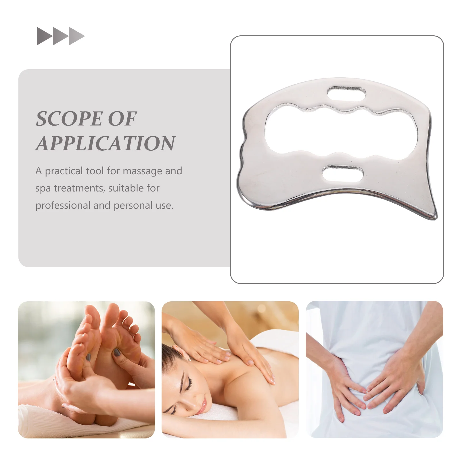 

Инструмент для тела Гуаша, скребок для мышц из нержавеющей стали, доска для ног, ног, облегчения плеч, гладкие края, салонный скребок для мышц