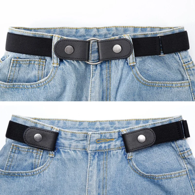 No Buckle Invisible Stretch Belt for Women Girls Jeans Pants Dress, Women\'s Adjustable Elastic Buckle-free No-show Waist Belt