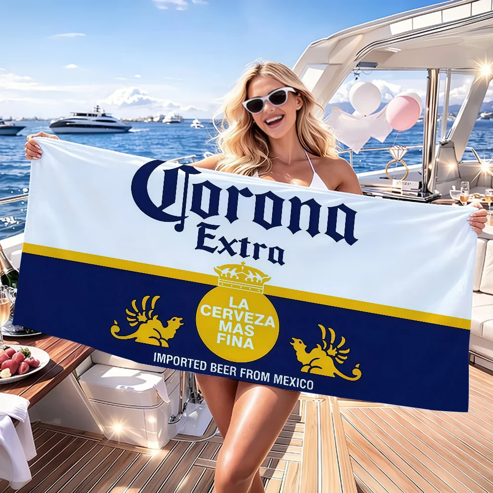 C-Corona E-Extra Beer  Fashion Towel Soft Lightweight Anti-Sand Large Beach Towel Quick-Drying Bath Sports Family