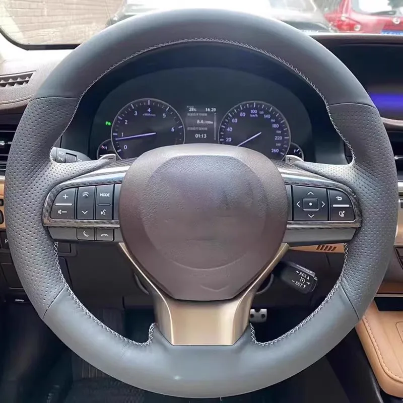 

RX 2016-2020 LX 2016-2019 индивидуальный плетеный кожаный чехол из микрофибры на руль автомобиля автомобильные аксессуары для Lexus ES 2015-2020