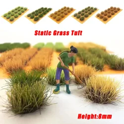 15pcs Height 8mm Miniature Artificial Static Grass Tuft Model HO N Railway Train Layout Diy Military Wargame Scenery for Diorama