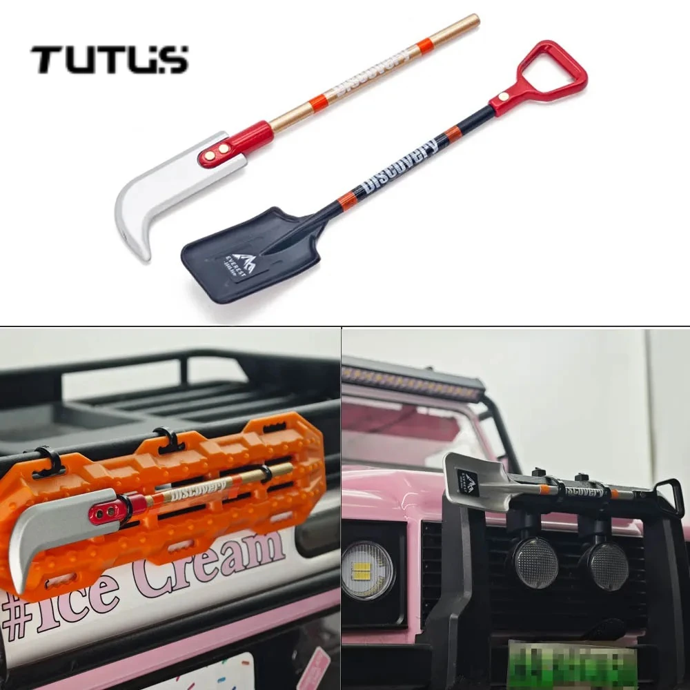 1/10 1/8 RC Crawer Tracked Vehicle Axial SCX10 90046 D90 Rgt Traxxas Trx4 Simulated Zinc Alloy Shovel Knife Decoration