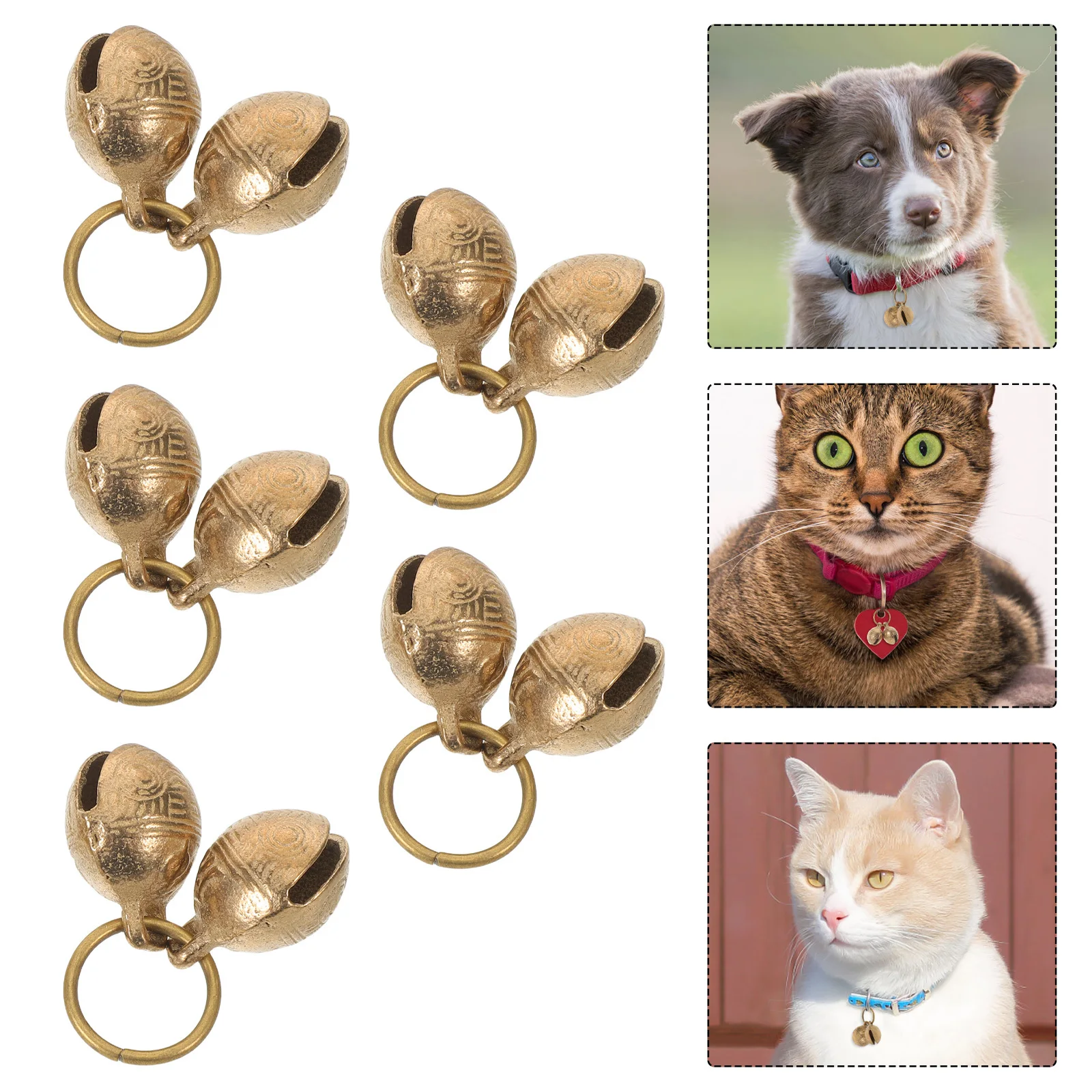 

20Pcs Pet Collar Bells Adjustable DIY Placement Multi-Function Dog Cat Bell Accessories for Training Walking Decorations