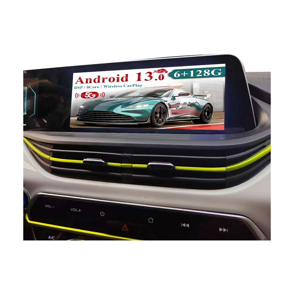 Double 12.3 inch Auto CarPlay Android 13.0 For Changan Benben E-star Car  Multimedia Player dual screen GPS Navigation head Unit