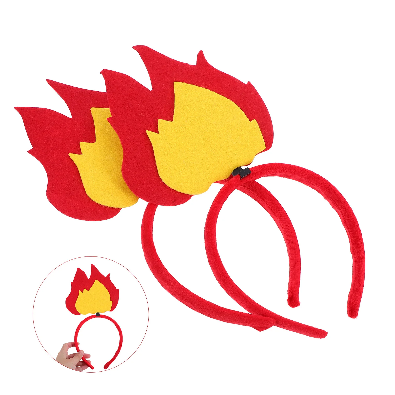 

2Pcs Fire Flame Headband Halloween Headpiece Flame Hair Hoop Carnival Costume Hair Accessories Party Supplies Fire Headpiece