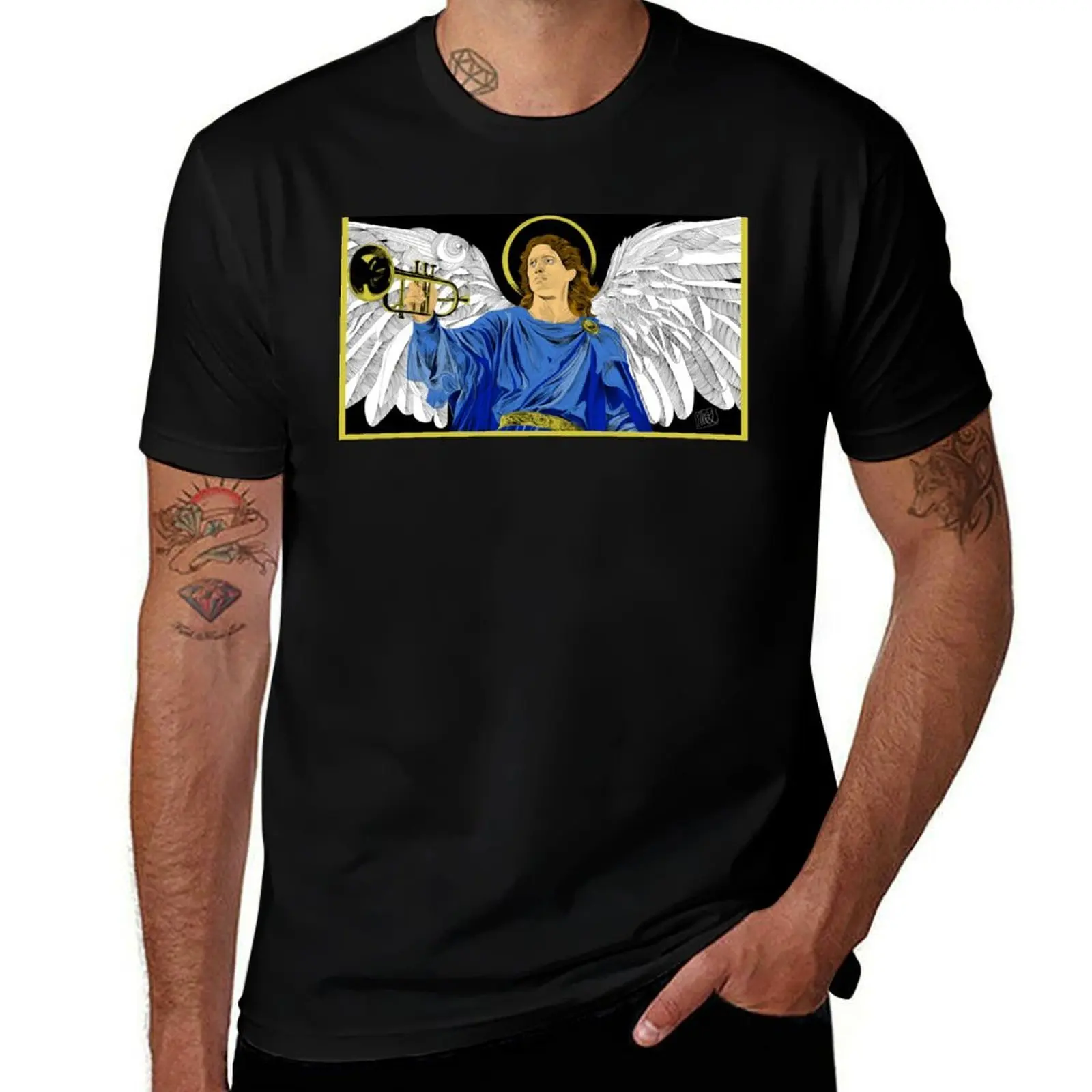 

Archangel Gabriel Color Version T-Shirt boys animal print funny shirt cotton plain clothes for men