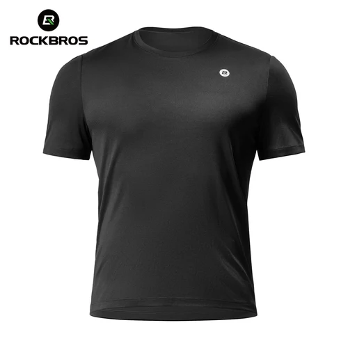 ROCKBROS-Camiseta deportiva de manga corta para ciclismo, camiseta de verano para bicicleta de montaña, camiseta de tela transpirable 100% poliéster, protección solar
