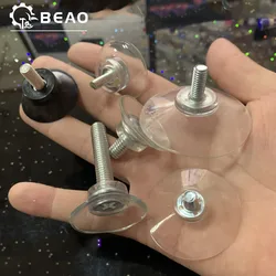 Rubber Suction Cup Wall Hook Sucker Transparent Suckers Turn Nut Glass Table Tops Storage Tool Hooks M6 M8 Screw