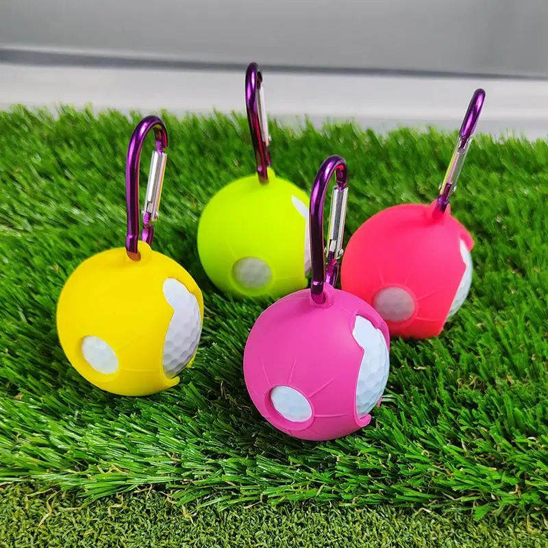 Golf Ball Bag Silicone Sleeve Protective Cover Bag Holder Golf Training Sports Accessories Golf Supplies Ball Carrier Pouch